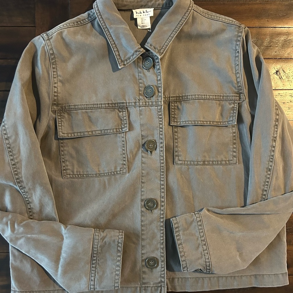 Nicole Miller Green Jean Utility Jacket